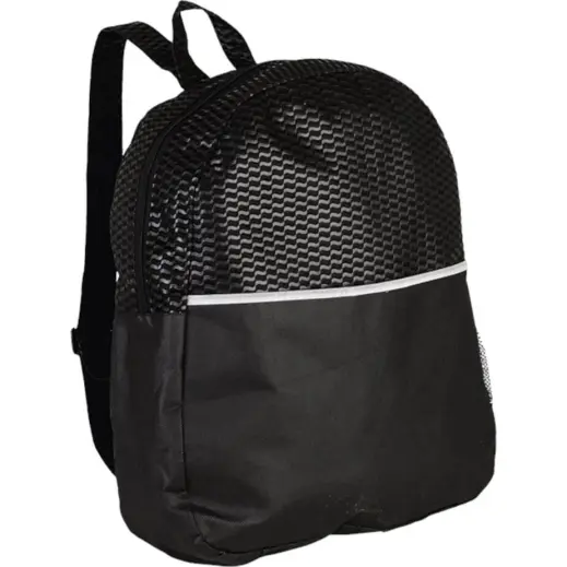 Wave Design Backpack Non-Woven Black